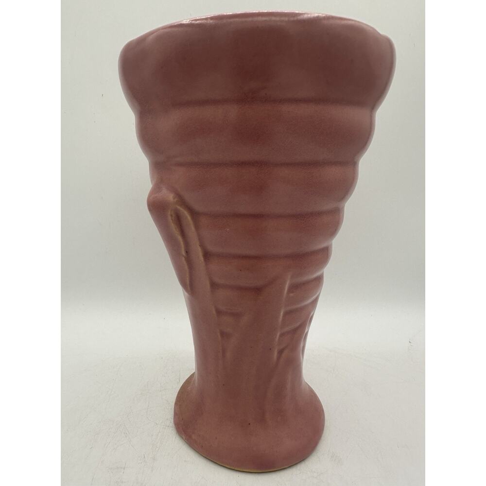 VTG Brush McCoy Art Pottery Pink Mauve Art Deco Vase Grass Reeds MCM Decor 528